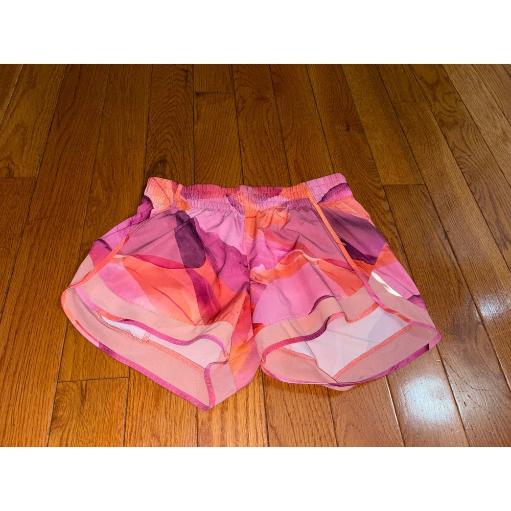 Athleta Pink & Orange Abstract Print Athletic Shorts